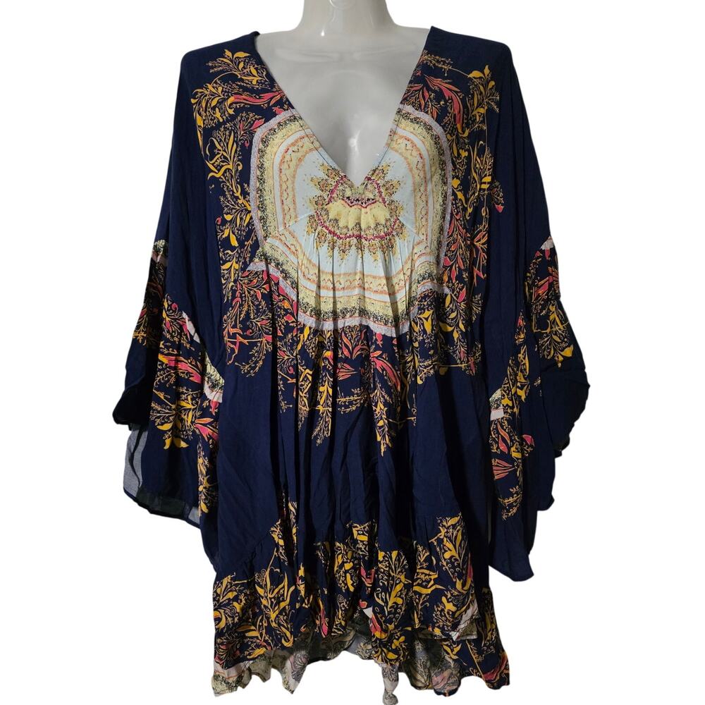 Free People Size M Women's Blue Boho Top